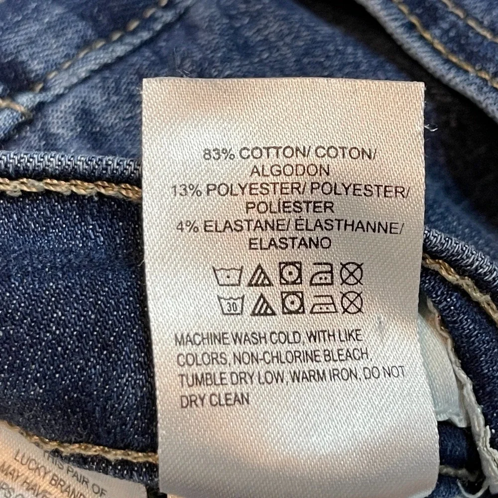 Lucky Brand Women Size 8 Mid Rise Ava Crop Dark Wash Stretch Denim Jeans